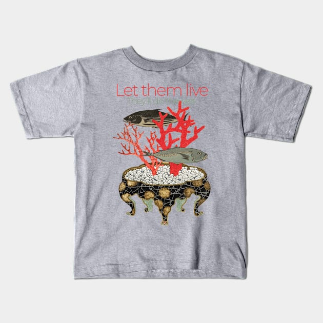 Coral and Fishes Kids T-Shirt by KewaleeTee